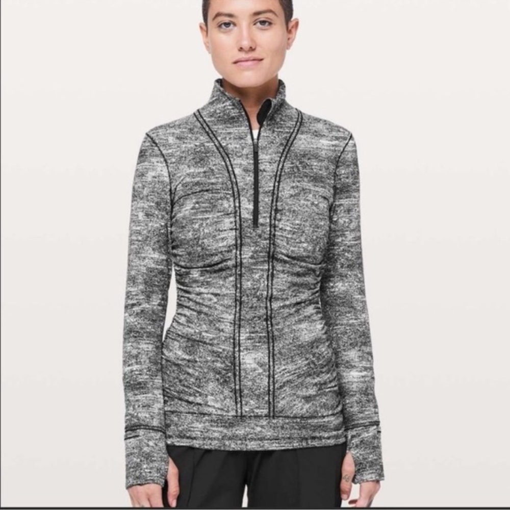 Lululemon Cypress Kiss 1/2 Zip Pullover Long Sleeve Top Size 6 Stretchy Workout